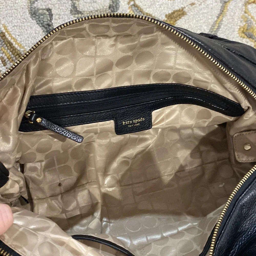 ♠️ Kate spade black leather large satchel bag gorgeous ♠️